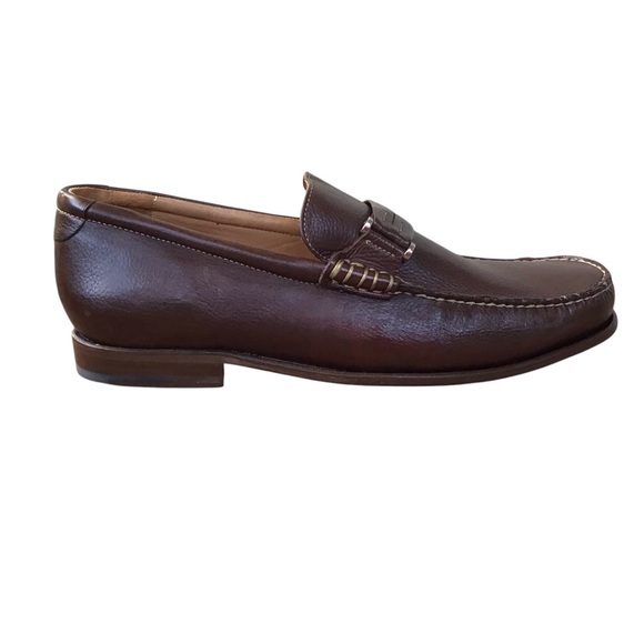 Johnston & Murphy Brown Sheepskin Slip On Loafers - Picture 7 of 10
